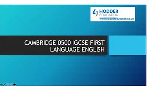 Cambridge IGCSE English as the First Language Teacher Training