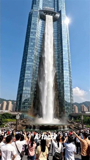 Crazy Chinese Engineering: Building Waterfall! #shorts #facts