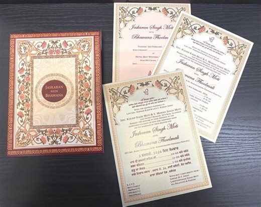 Personalised Indian Wedding Invitation | Classy Floral Design - Etsy