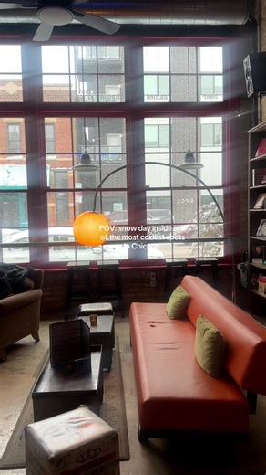 This spot has the vibes forreal 🍵👏🏾❄️ ❌no WiFi zone ❌ Social connections only 🫂 Games 🎮🃏 & 📚📚 #explorechicago #chicagotok #thingstodoinchicago #snowday