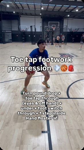 Jeremy Kendle on Instagram: "Add this advanced toe tap footwork progression into your routine 🏀 Toe taps—quick, graceful steps under your frame staying on the balls of your feet as the ball floats between dribbles. 💨 These subtle steps are great for creating separation and new driving angles. 🔑 @marcus.donaldsonn 💪🏼"