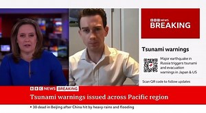 UPDATES: Destructive tsunami in Russia’s Kamchatka Peninsula, with first tsunami waves in Japan arriving presently. This was a magnitude 8.8 “megathrust” quake. The dense Pacific plate is crunching against the Othotsk plate at a rate of 77 millimeters (3 inches) per year. The dense Pacific plate subducts, or sinks beneath the Othotsk plate, along the Kuril-Kamchatka Trench. That makes megathrust quakes. This is the biggest quake worldwide since the March 2011 Japan earthquake and tsunami disaste