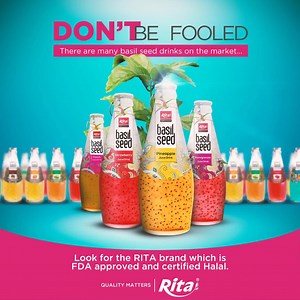 Don't be fooled! There are many basil seed drinks on the market, but RITA's exotic flavors can't be duplicated! Look for these flavors on the shelves of your local supermarkets! #RITA | RITA