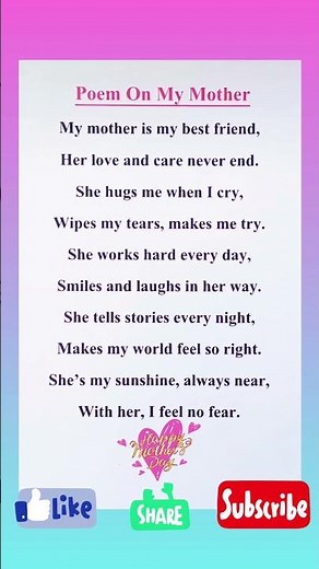 Poem On My Mother/My Mother Poem in English/Maa Par Poem/Poetry On My Mother