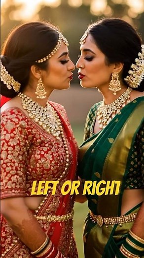 Two Beautiful Indian Brides in Saree Part-6💍 Kiss Moment 💖#IndianBrides #WeddingLove #kissing #india