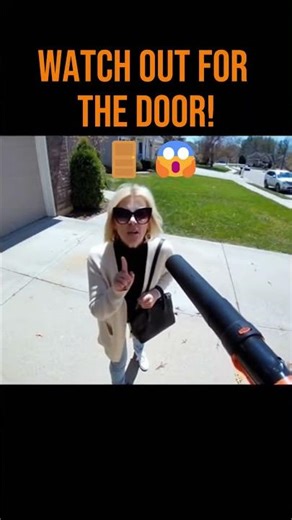 Angry Karen vs. POWERFUL Leaf Blower! 🌬️😡 (Instant Karma) #shorts