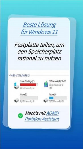 Festplatte teilen in Windows 11 – Mehr Speicher auf C: in Minuten! 💾🚀