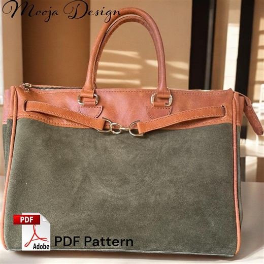 Leather Bag Sewing Pattern, Minimalist Tote, DIY Template (PDF Download) - Etsy