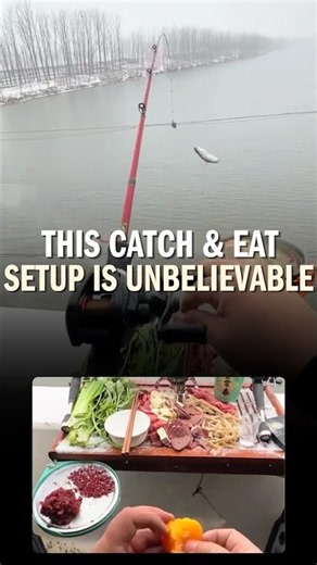This guy’s catch and cook setup is unbelievable 🤯