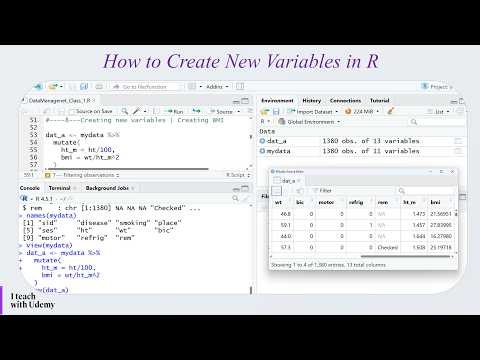 How to Create New Variables in R | BMI Calculation Example