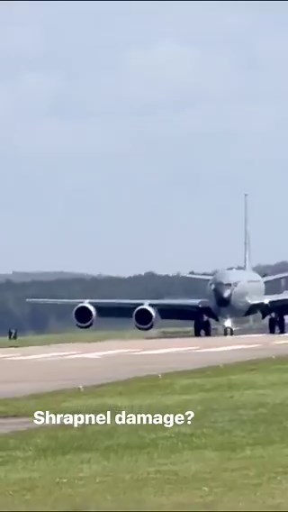 A U.S. Air Force KC-135R Stratotanker damaged in an Iranian ballistic missile strike on Prince Sultan Air Base has arrived at RAF Mildenhall for repairs.The aircraft shows visible shrapnel damage across its airframe. During the attack, the U.S. Air Force lost two KC-135Rs, one KC-46A Pegasus, and one E-3G Sentry at the base.