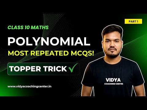 Top 40 MCQs: Polynomials Class 10 Maths | Chapter 2 MCQ Series Part-1 | CBSE 2026