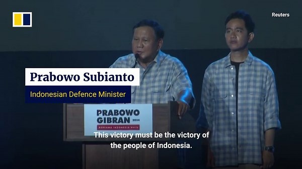 Prabowo Subianto declares victory in Indonesian election as early counts give him 58% of votes
