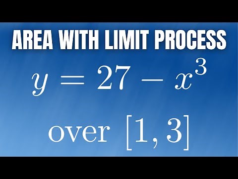 Find the Area with the Limit Process: Example with y = 27 - x^3 over [1, 3]