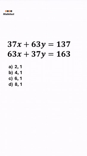 Solving this system in 60 seconds! 🤯 You won't believe how easy this is! 🤓 A super satisfying algebra trick to solve this system of equations quickly. Perfect for students prepping for exams! #math #algebra #mathhack #learnontiktok #mathtrick #studytok #school #fy | Mathitect