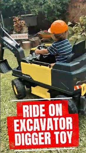 Kids Ride-On Excavator Digger Toy | Est. 12V Motor, 25kg Load Capacity, 4-Wheel Drive