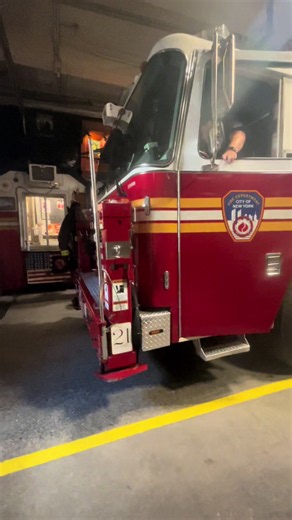 FDNY Ladder 21 responding to a stuck elevator on 10th Avenue. - - - - - #fdny #nycfiredept #manhattan #fyp #viral