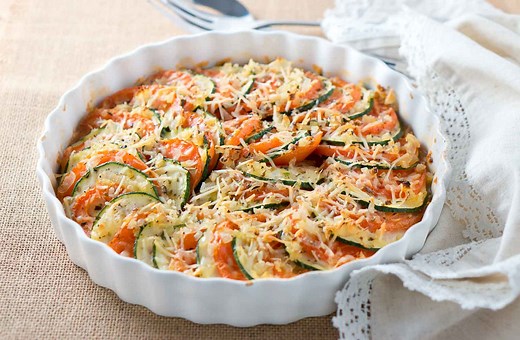 Parmesan Zucchini and Tomato Gratin