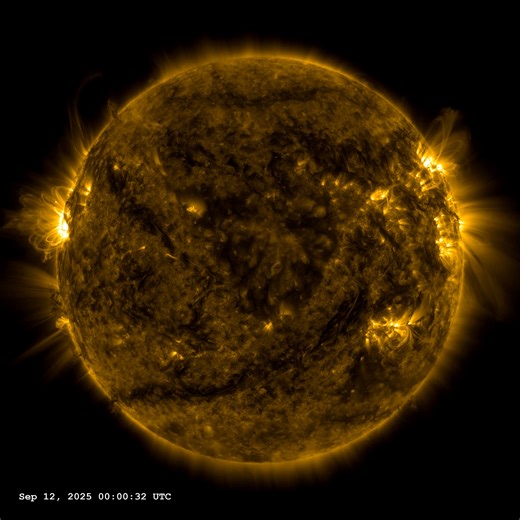 It’s #SunDay! This week’s (Sept. 12 - 18) space weather report includes: · 1 C-class flare · 38 coronal mass ejections · 1 geomagnetic storm This video from NASA’s Solar Dynamics Observatory (SDO) shows the week’s activity. There were plenty of coronal mass ejections this week, but it was a very quiet period for solar flares. Most flares erupt from active regions — spots that appear brighter here, with swirling loops of solar material — so the flare count and the number of visible active regions