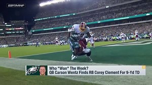 85K views · 226 reactions | Before Week 8 begins, who won Week 7? Carson Wentz ➡️ Corey Clement or Jay Cutler ➡️ Kenny Stills? (Also, will anyone beat Leonard Fournette’s Week 5 stiff-arm this season?) : GMFB | NFL Network | Facebook