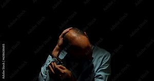 The Descent into Madness. A Desolate Figure Screaming and Unraveling in the Depths of Darkness. In the midst of darkness, a despondent man sits, driven to the brink of madness by internal struggles.