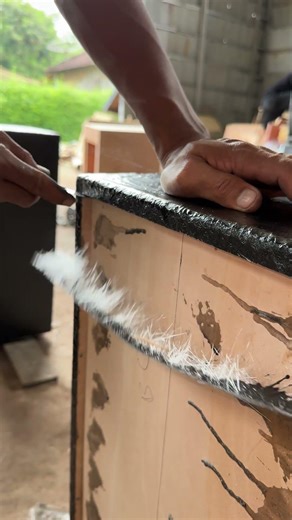 Cut off excess remaining fiber resin #tutorial #woodworking #resin #speakerbox