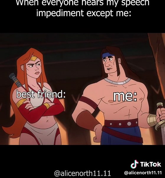Me thinking I said that perfectly… until someone repeats it back. 😅 TV show: Golden Axe #speechimpediment #AwkwardMoments #speechtherapy #bestfriends #memes Part of the reason I’m so quiet is my speech impediment. Most people don’t notice it until I start talking more. Sometimes, I can sense their frustration when they repeat my words back to me, even though, in my mind, I’m saying them exactly the way they are. Some people mistake it for an accent. Others think I’m messing up my words on purpo