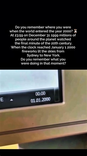 The moment the world entered the year 2000 🌍⏳ #history #2000 #millennium #shorts