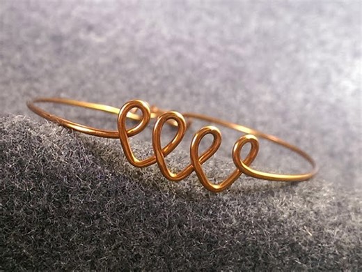 Simple wire bracelet for beginners - handcrafted copper jewelry 2