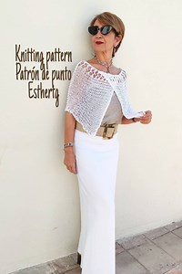 Knitting Tutorial, Easy Knit Pattern for Summer, Cotton Knitting Patterns for Women, Modern Knit Pattern, Summer Capelet, Chic Knit DIY - Etsy