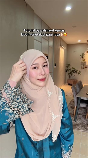 Save siap siap tau, Tutorial lagi untuk peminat bawalshawl labuh flowy pagi raya😍🥰 #tutorial #bawalshawl #shawlsulam #hijabstyle