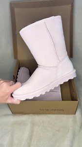 4.3K views · 54 reactions | Everyday we wear pink  Our classic Elle Short Pale Pink suede boot will keep your feet cozy all winter long - available in wide ❄️ : @kaitlyn.guest | BEARPAW | Facebook