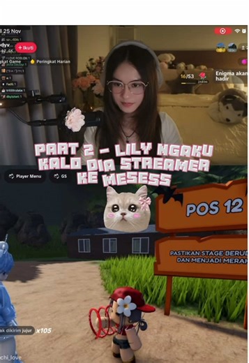 PART 2 - Lily ngaku kalo dia streamer ke Mesess😱🫣 #lilythoria #lily #mesesseres #roblox