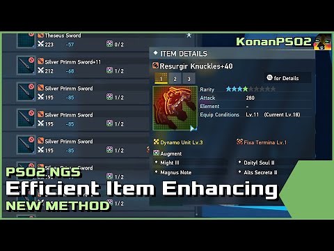 PSO2 NGS: Very Efficient Item Enhancement Method