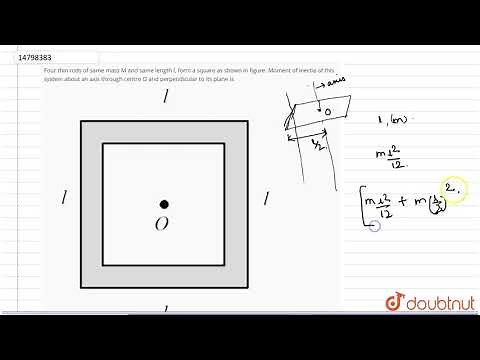 Four thin rods of same mass M and same length l, form a square as shown in figure. Moment
