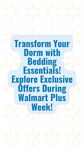 Revamp your college dorm with cozy essentials! 🛏️✨ Explore Walmart Plus Week deals on bedding and more. Don’t miss out! #DormUpgrade #WalmartPlusWeek | The Dorm Guide