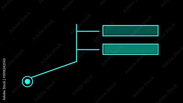 glowing aquamarine color callout sing animation of media person or tv news title, news studio animation of call out box animated and black background