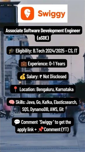 Swiggy Hiring 2025 | aSDE | ₹10–15 LPA | 0–1 Yrs | Bangalore | Apply Now 🚀 #jobs_by_itcampusupdates