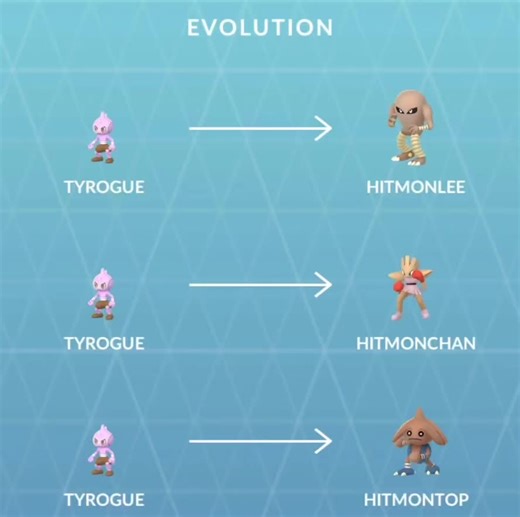 Which evolution is your favorite? #kanto #pokemon #hitmonlee #hitmontop #hitmonchan