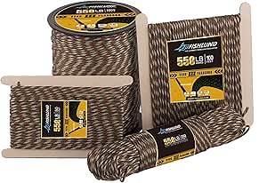 Paracord 550 lb, 7 Strand Paracord Rope 50ft 4mm, Nylon Parachute Cord for Camping, Forest Camo