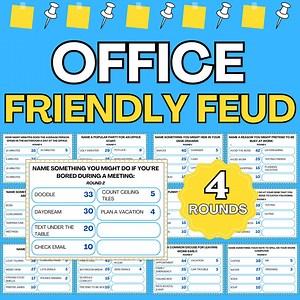 Office Friendly Feud | Office Party Games | Printable Office Games | Office Trivia Game | Work Printable Party Game | Coworker Friendly Feud - Etsy