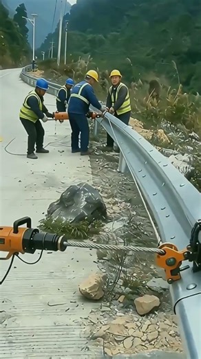W-Beam Guardrail Road Repair Process