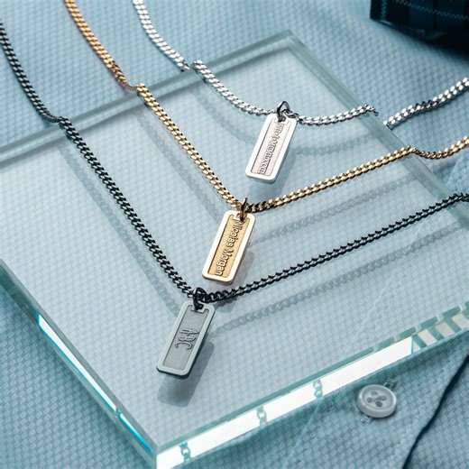 Personalized Bar Necklace, Custom Engraved Stainless Steel Pendant - Etsy