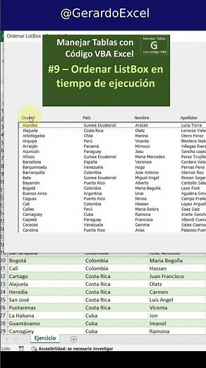 Ordenar ListBox #vba #excel #listbox