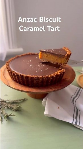ANZAC Biscuit Caramel Tart for ANZAC Day Baking! ‪@NotQuiteNigella‬ #recipe #anzacday