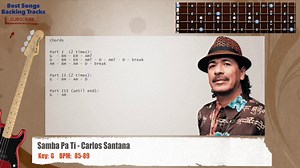 🎻 Samba Pa Ti - Carlos Santana Bass Backing Track with chords
