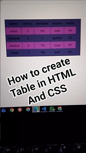 HTML CSS Table in 30 Seconds Easy Trick for Beginners #html #css html CSS table html table CSS tabl