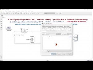 EV Charging Design in MATLAB | Constant Current Method with PI Controller (Li-ion Battery)