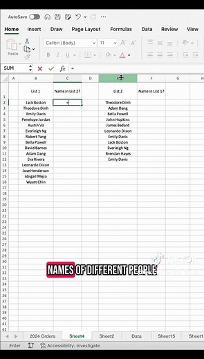 How to find duplicates in two different lists in Excel! #excel #exceltricks #exceltips #exceltutorial #microsoftambassador #greenscreenvideo