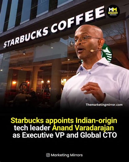 Starbucks just made a major leadership move. The coffee giant has appointed Anand Varadarajan as its Executive Vice President and Chief Technology Officer, effective January 19, 2026. Anand is an Indian-origin technology leader and a 19-year Amazon veteran, where he most recently led technology and supply-chain systems for Amazon Fresh and Whole Foods. At Starbucks, he will: • Lead global technology operations • Oversee platforms, systems, and infrastructure • Drive reliability, security, and sc